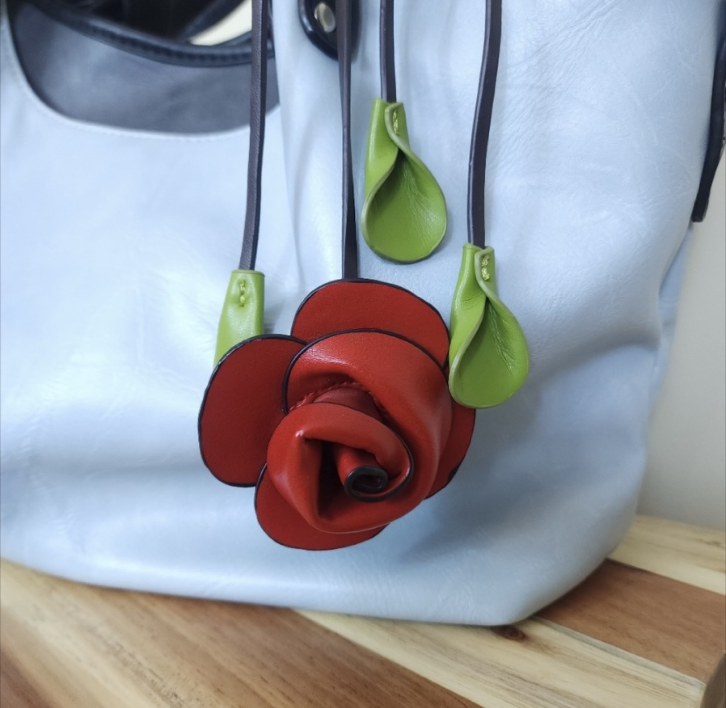 ESPE Light Blue Tote Bag with Rose Detail - photo 2