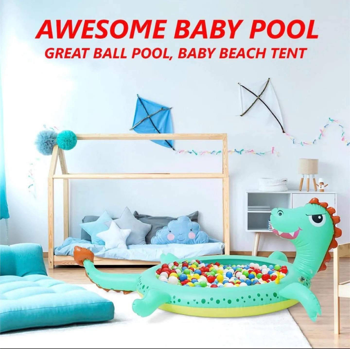 Inflatable Dinosaur Baby Pool Sprinkler image indicator(2)