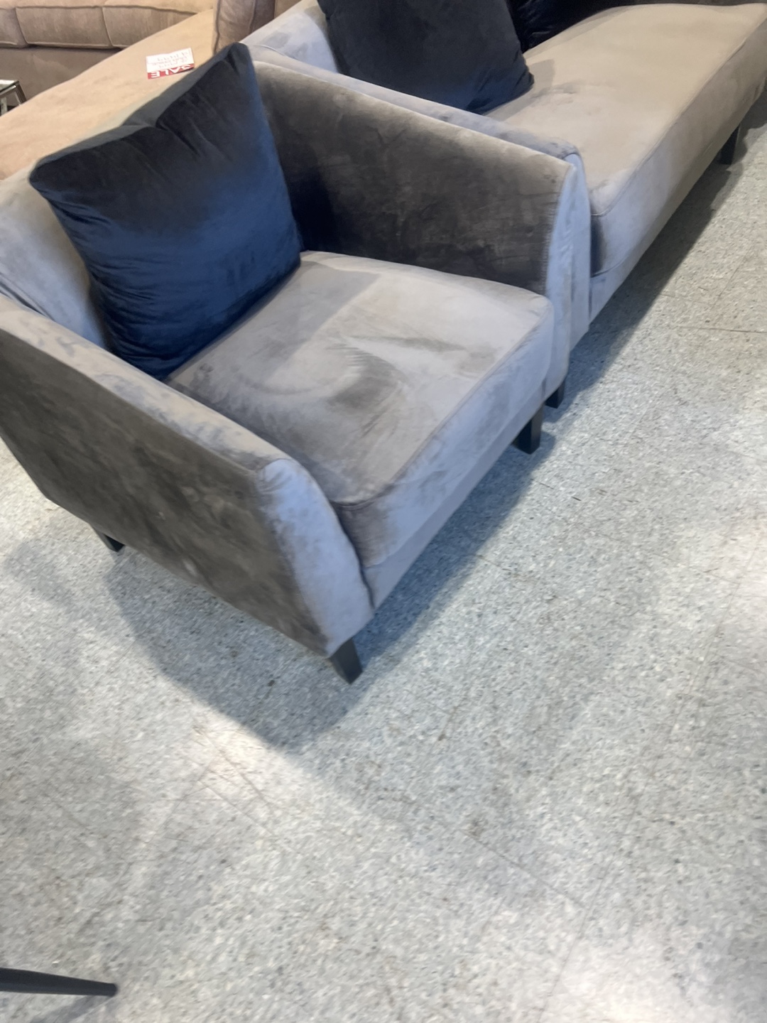 Grey Velvet Accent Chairs (Pair) - photo 3