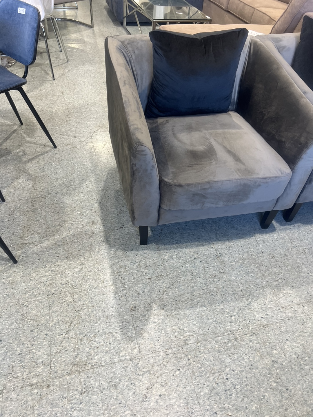 Grey Velvet Accent Chairs (Pair) - photo 2