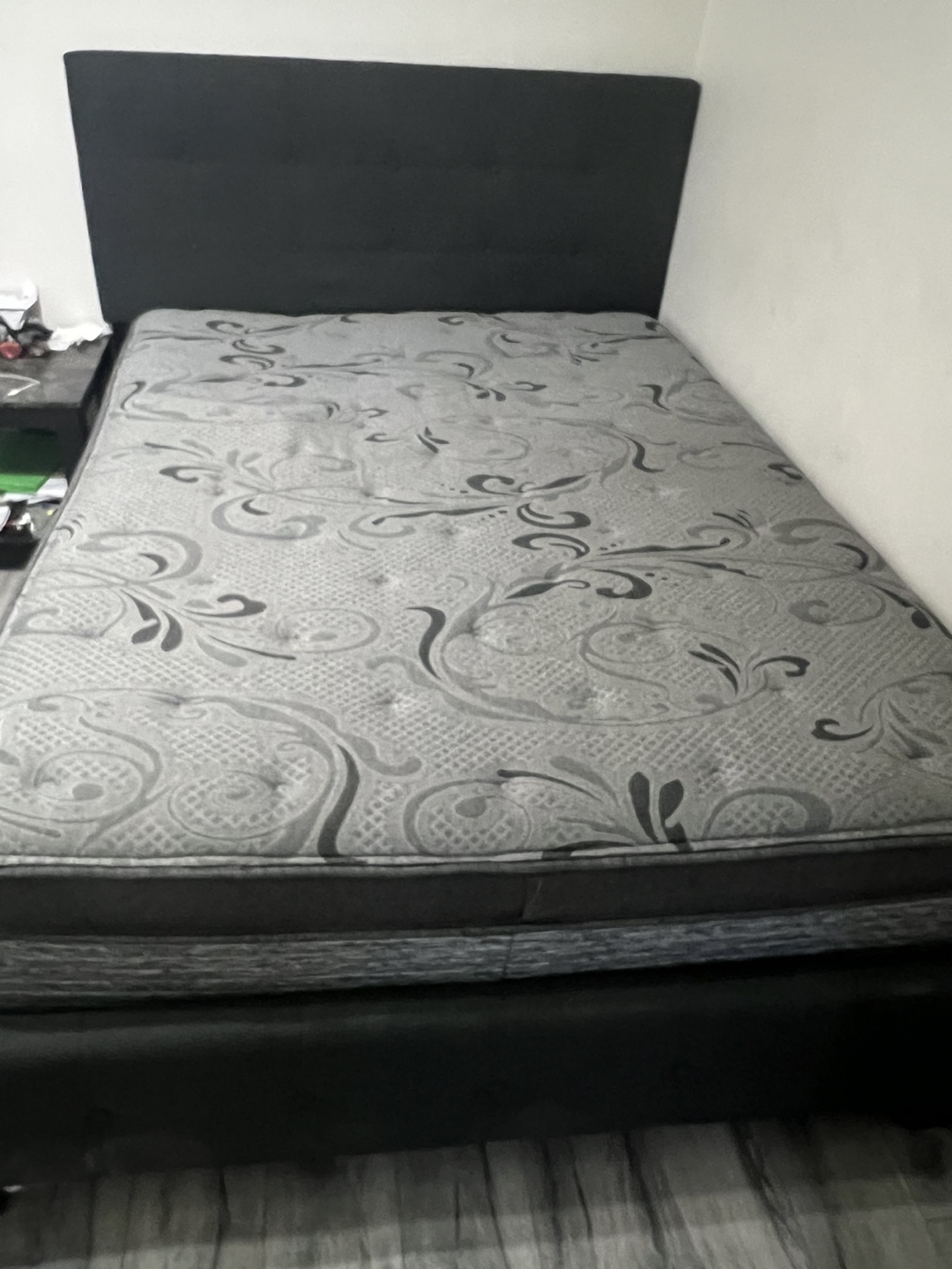 Queen Sized Blue Bed Frame & King Size Cushioned Headboard! - photo 2