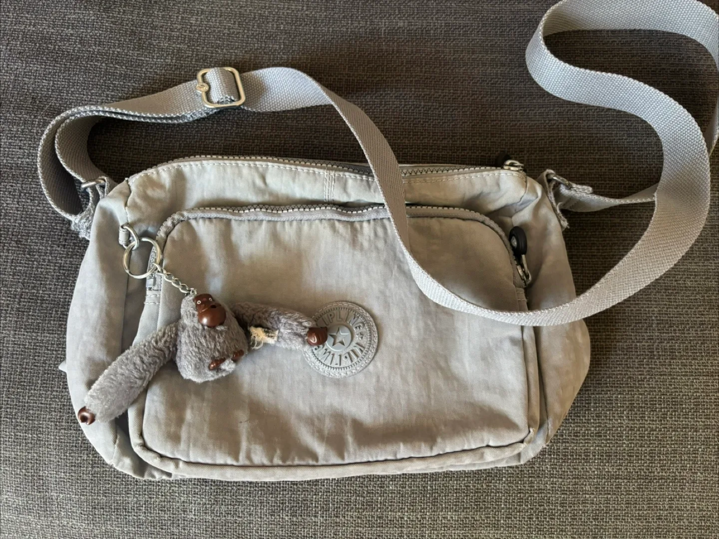 Kipling light grey crossbody bag thumbnail