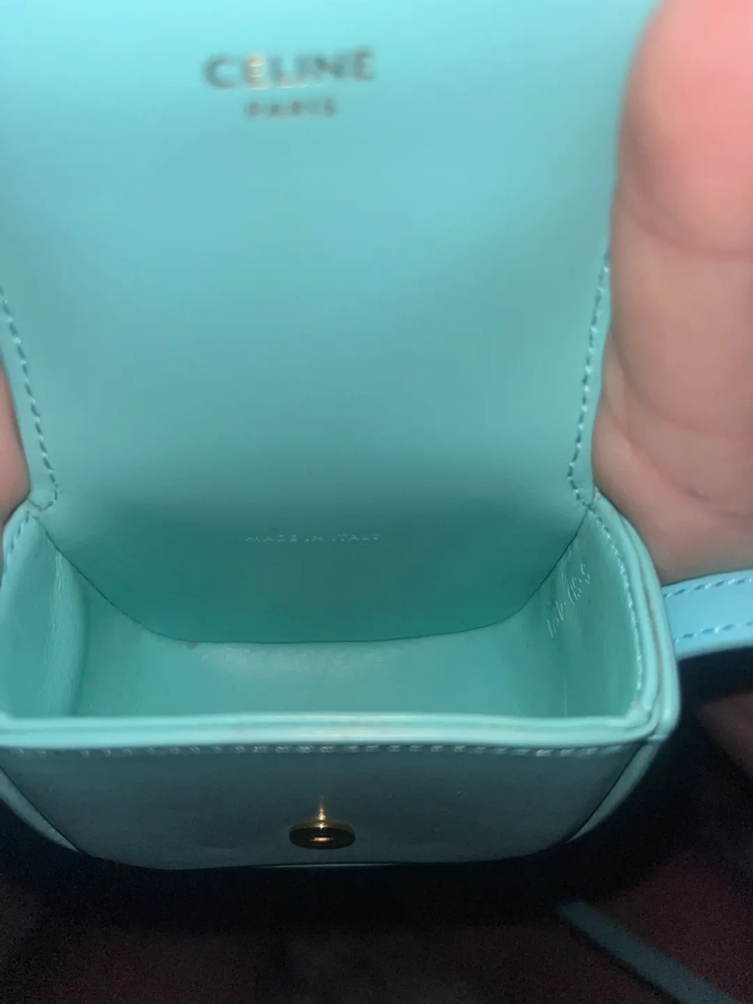 Celine 2021 Mini Calfskin Triomphe crossbody bag image indicator(6)