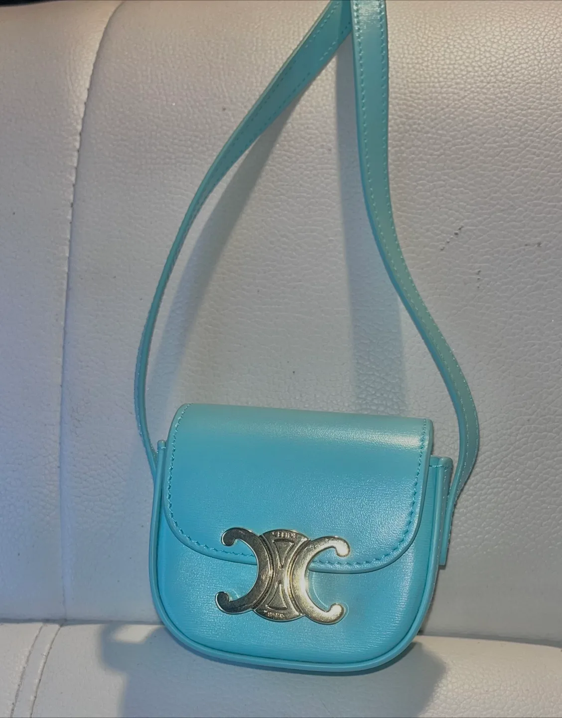 Celine 2021 Mini Calfskin Triomphe crossbody bag image indicator(3)