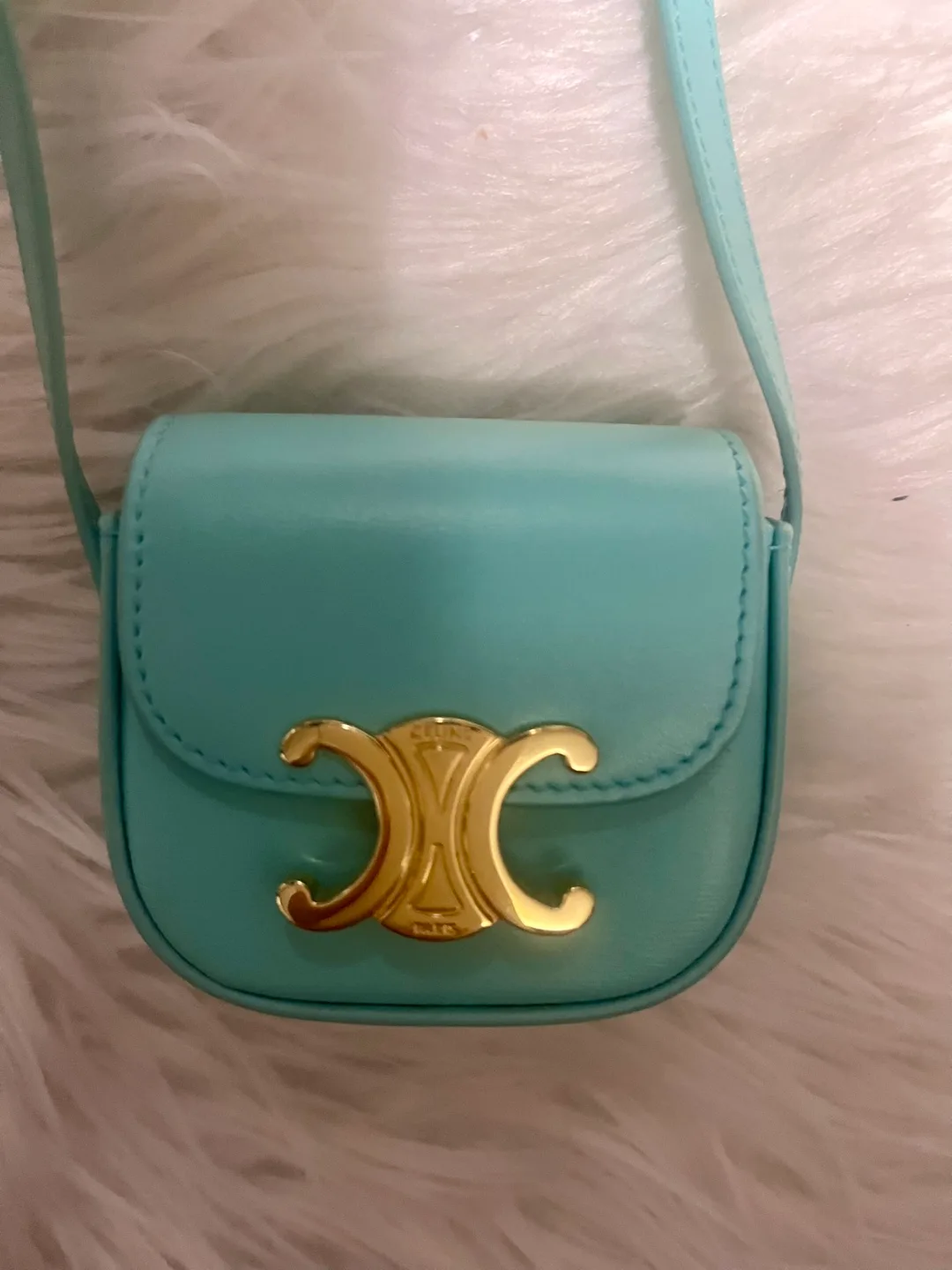 Celine 2021 Mini Calfskin Triomphe crossbody bag image indicator(8)