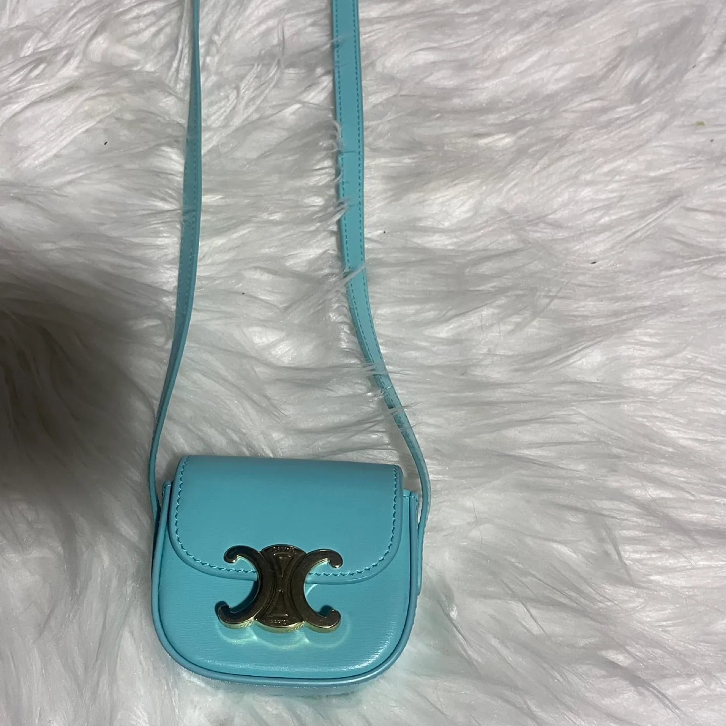 Celine 2021 Mini Calfskin Triomphe crossbody bag image indicator(9)