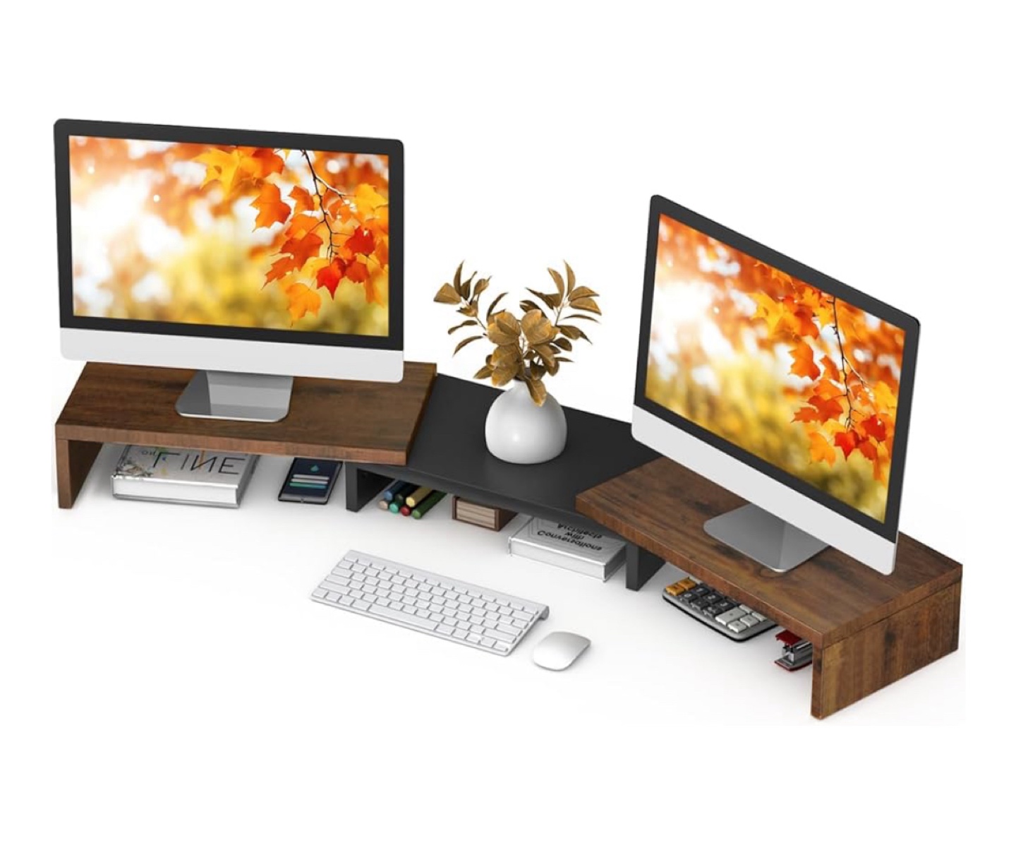 Dual Monitor Riser Stand with Storage - photo 2