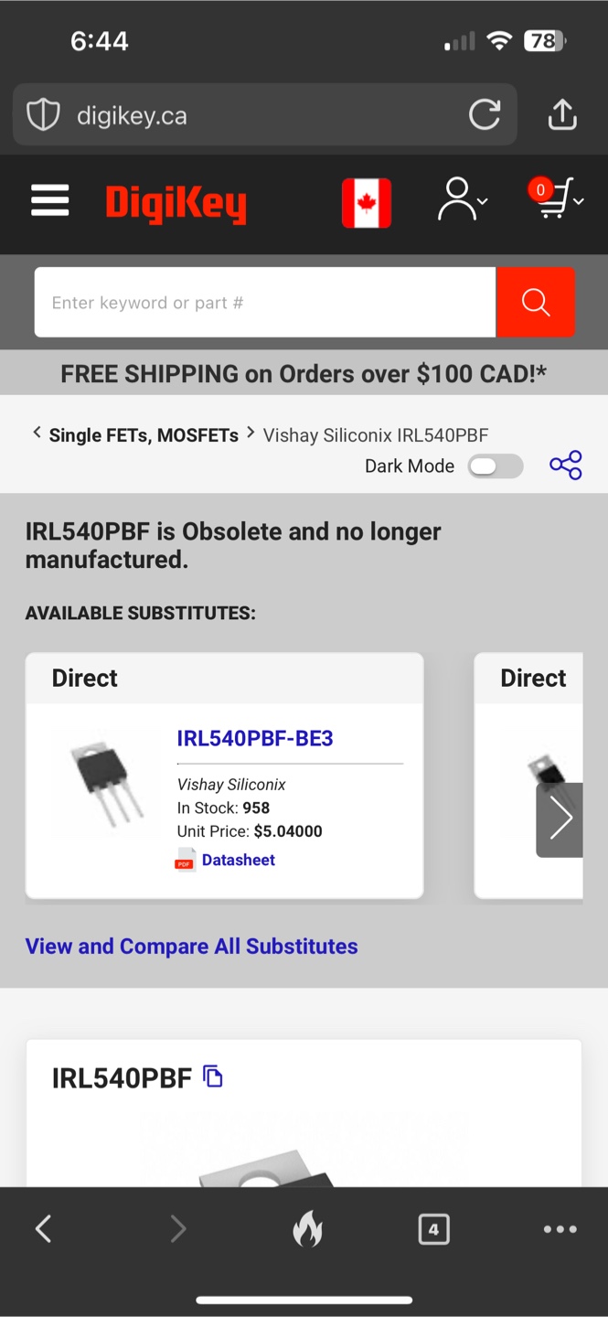 IRL540PBF MOSFET (100V 28A) - photo 3