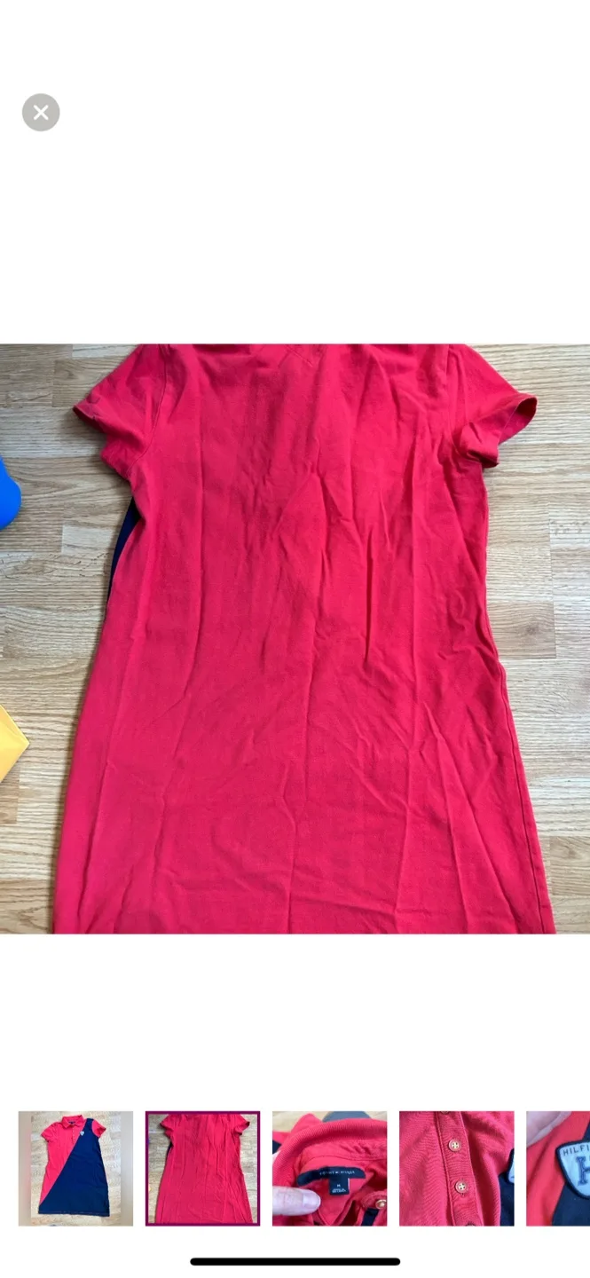 Tommy Hilfiger Red and Blue Polo Dress - Size M image indicator(2)