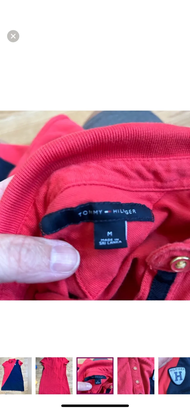 Tommy Hilfiger Red and Blue Polo Dress - Size M image indicator(3)