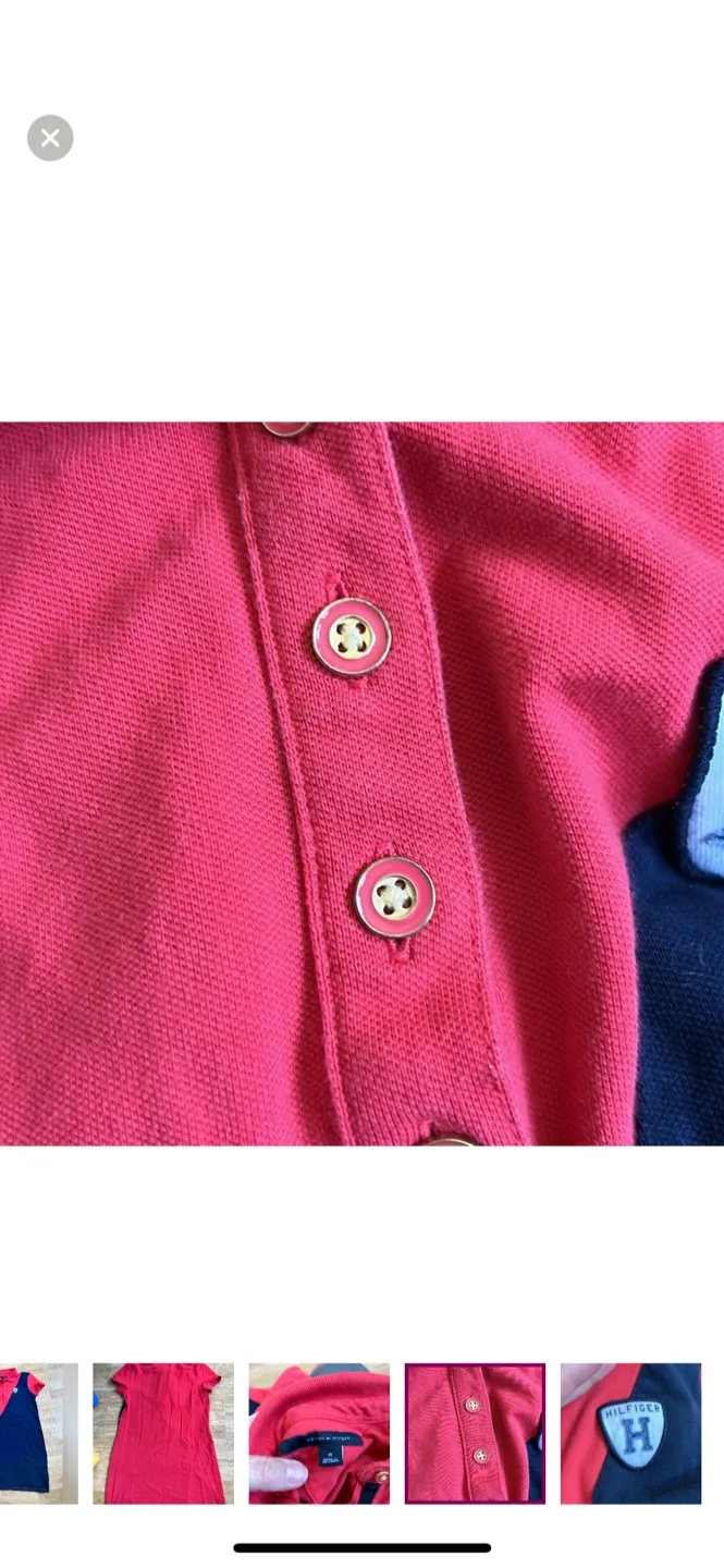 Tommy Hilfiger Red and Blue Polo Dress - Size M image indicator(4)