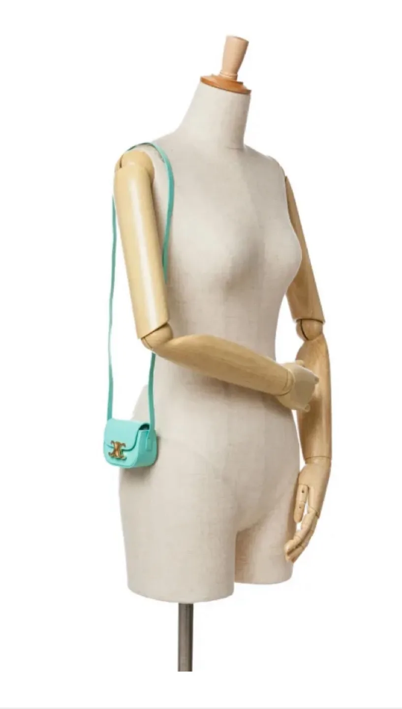 Celine 2021 Mini Calfskin Triomphe crossbody bag image indicator(10)