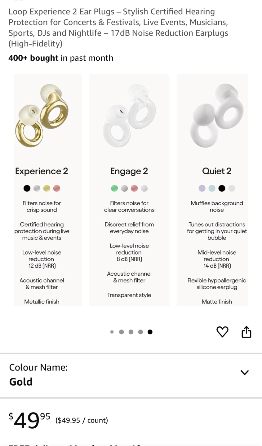 Loop Experience 2 Earplugs - Gold - photo 4