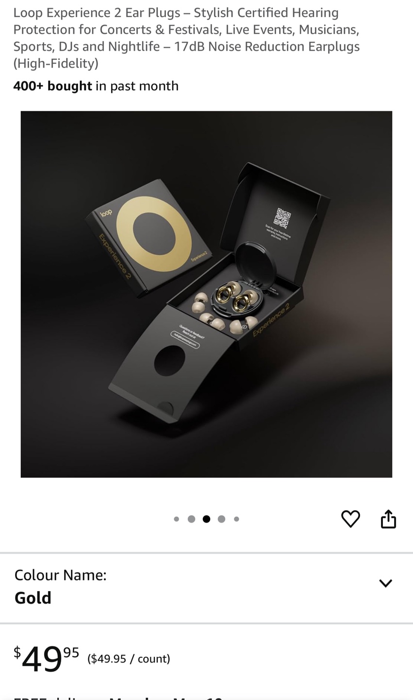 Loop Experience 2 Earplugs - Gold - photo 2