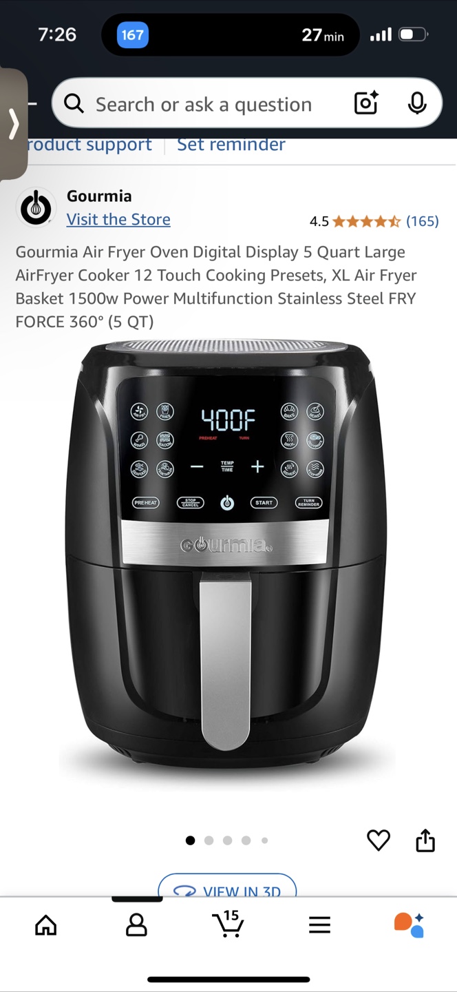 Gourmia Air Fryer 5 Quart - 1500W - photo 2