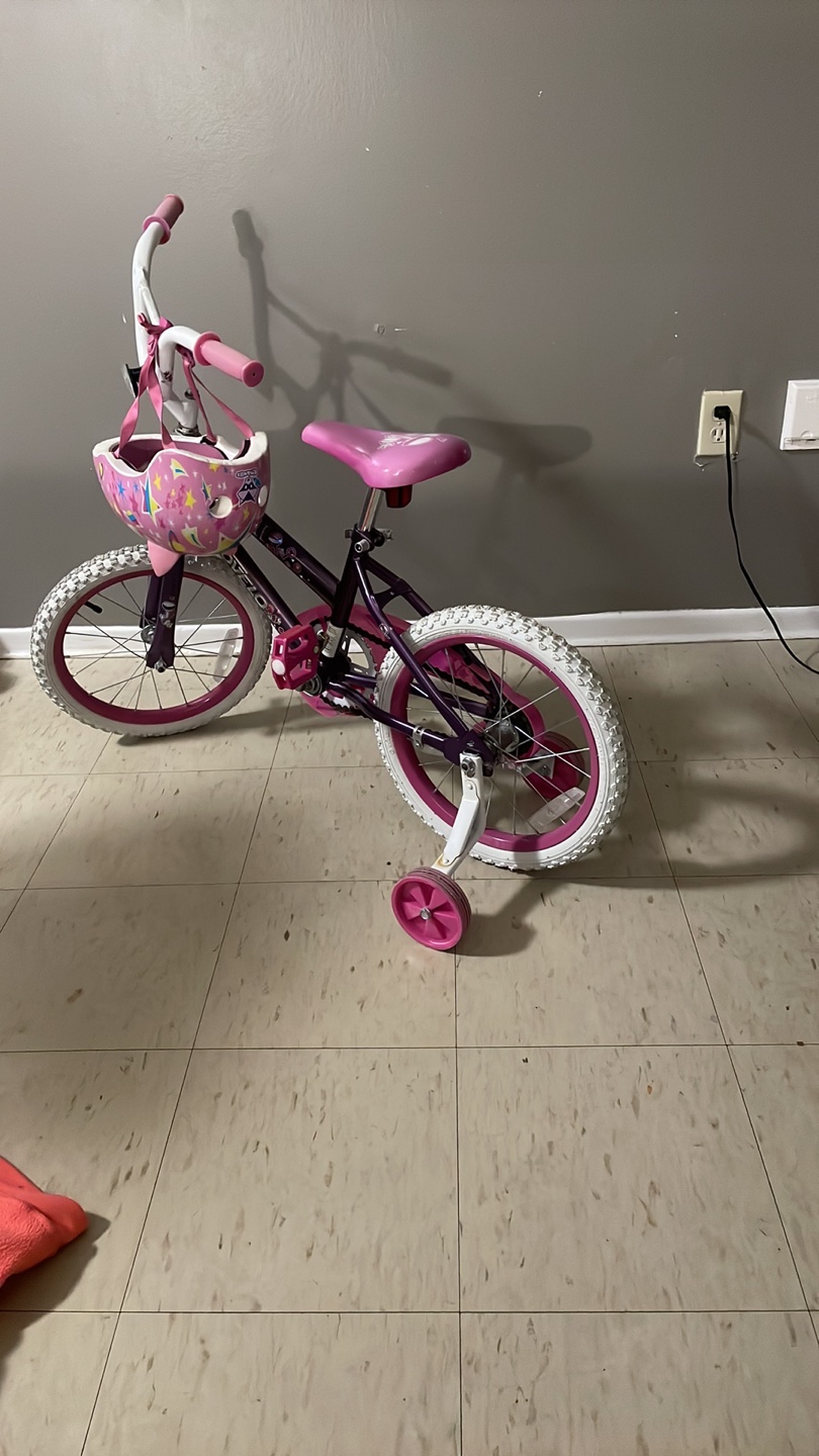 Girls' 16-inch Pink Bike with Training Wheels