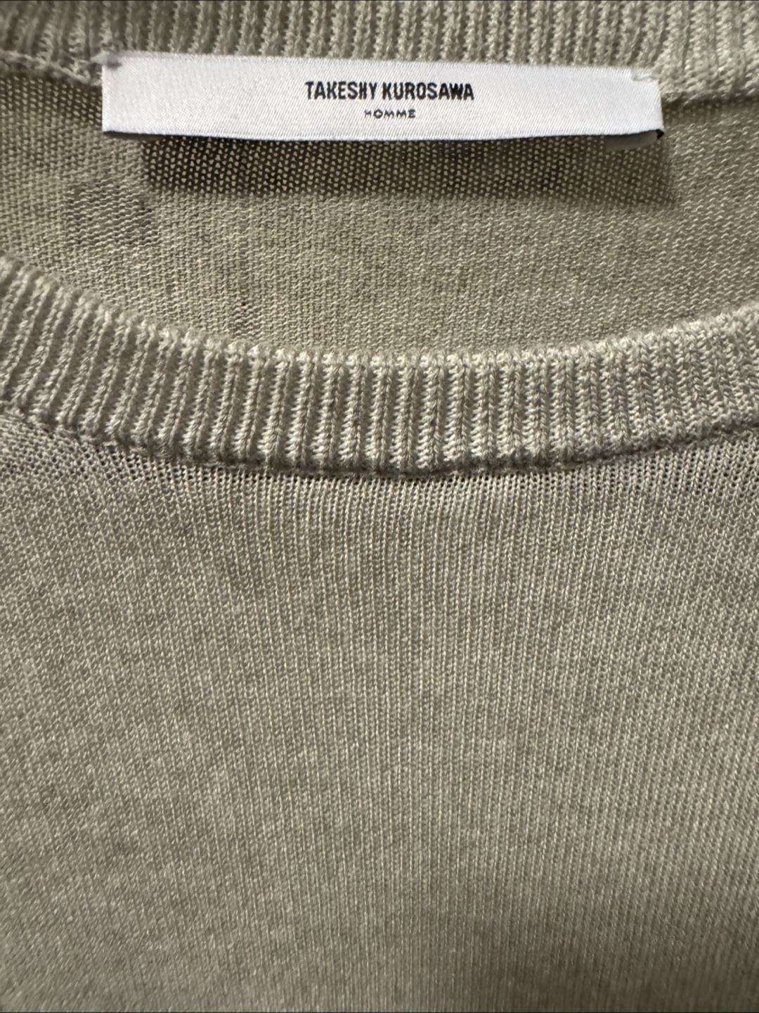 Takeshy Kurosawa Homme Light Grey Knit Sweater