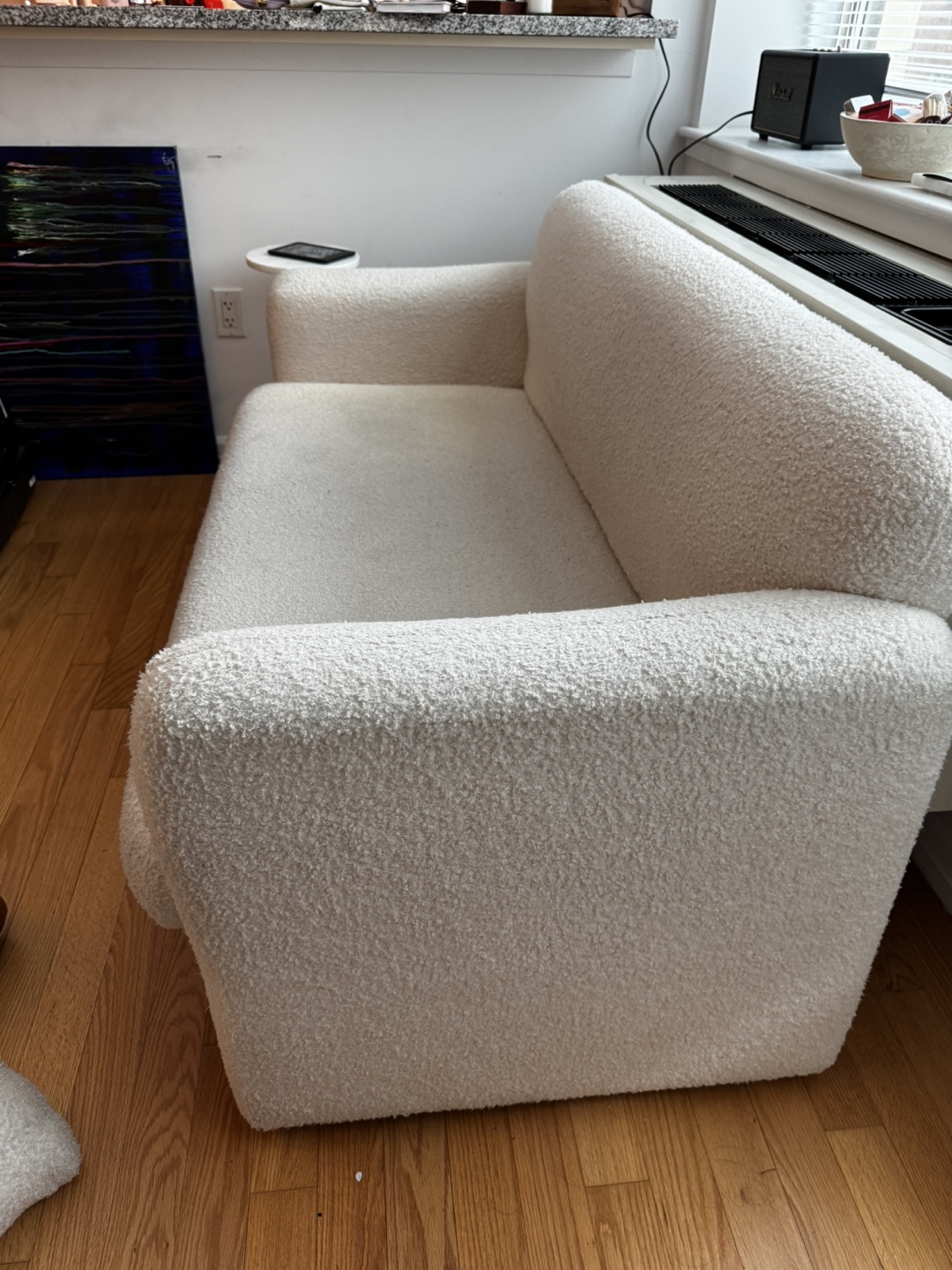 Cream-Colored Bouclé Sofa - photo 4