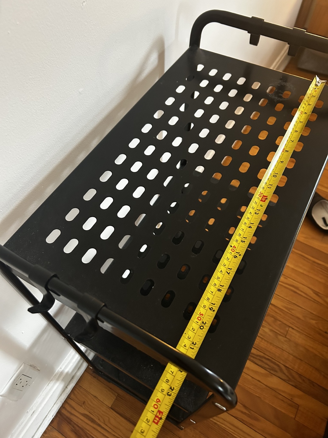 Three-Tier Black Metal Shelving Unit - photo 5