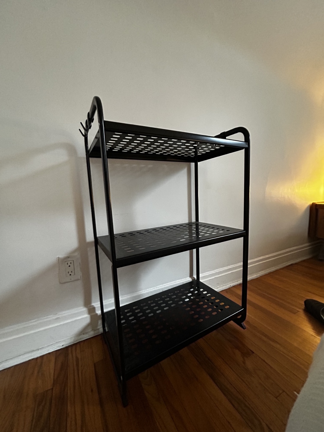 Three-Tier Black Metal Shelving Unit - photo 2