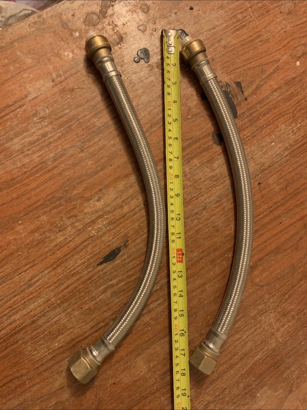 Pair of Stainless Steel Braided Water Supply Lines