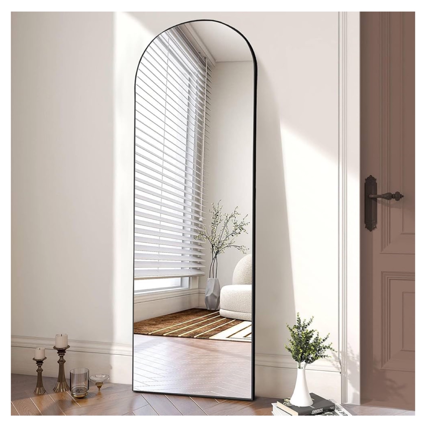 (Moving Sale) Full Length Arch Mirror - Black Frame