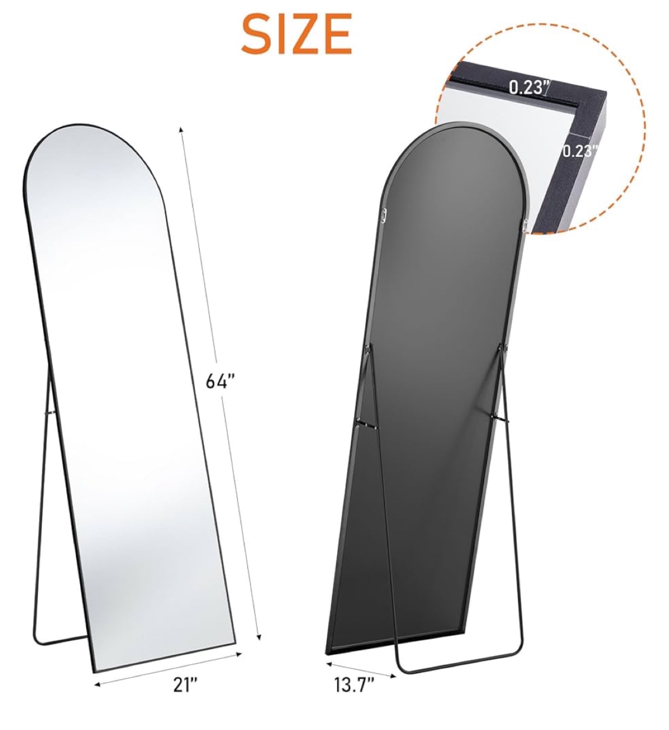 (Moving Sale) Full Length Arch Mirror - Black Frame - photo 2