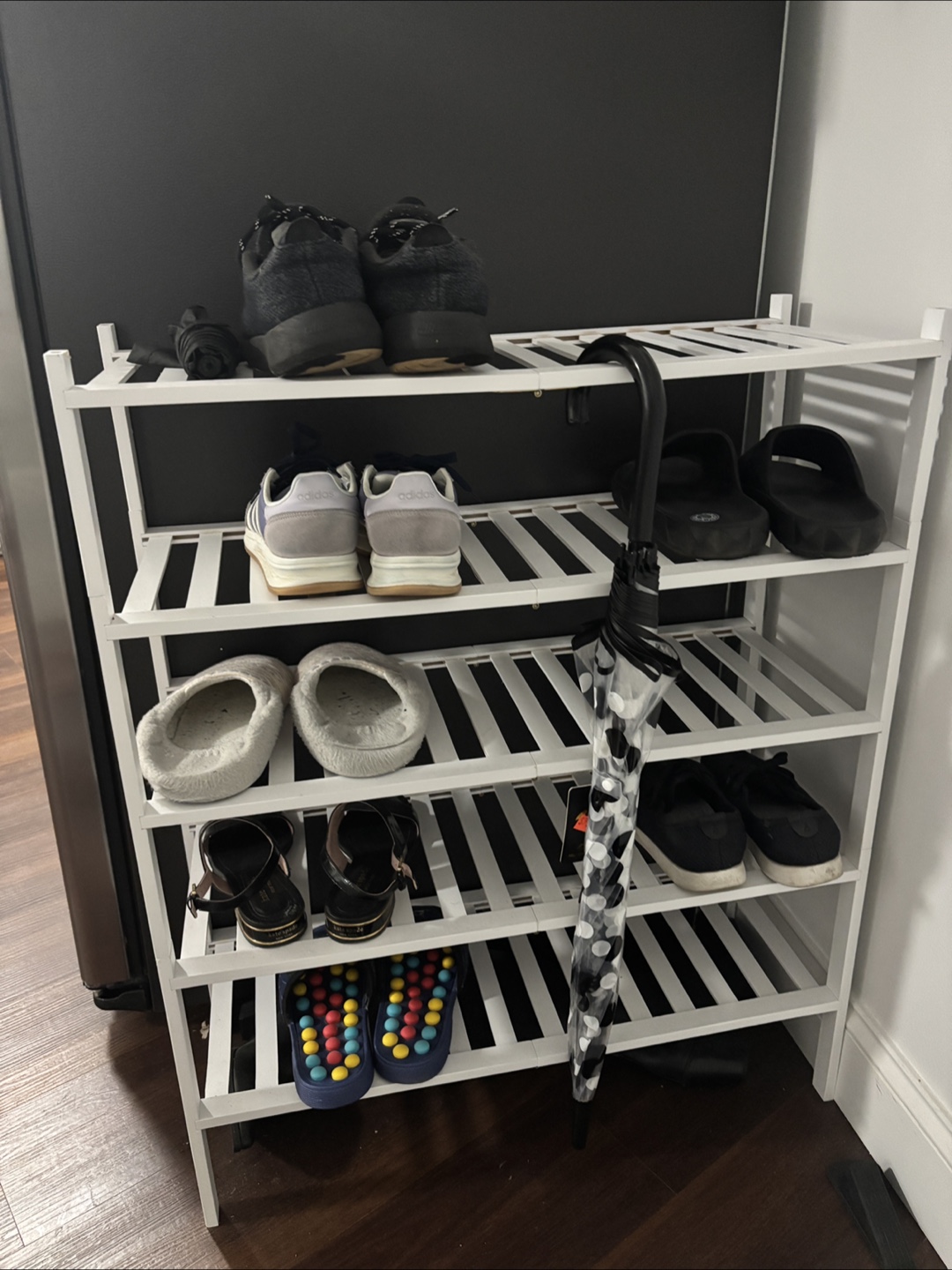 (Moving Sale!) White 5-Tier Bamboo Shoe Rack - photo 3