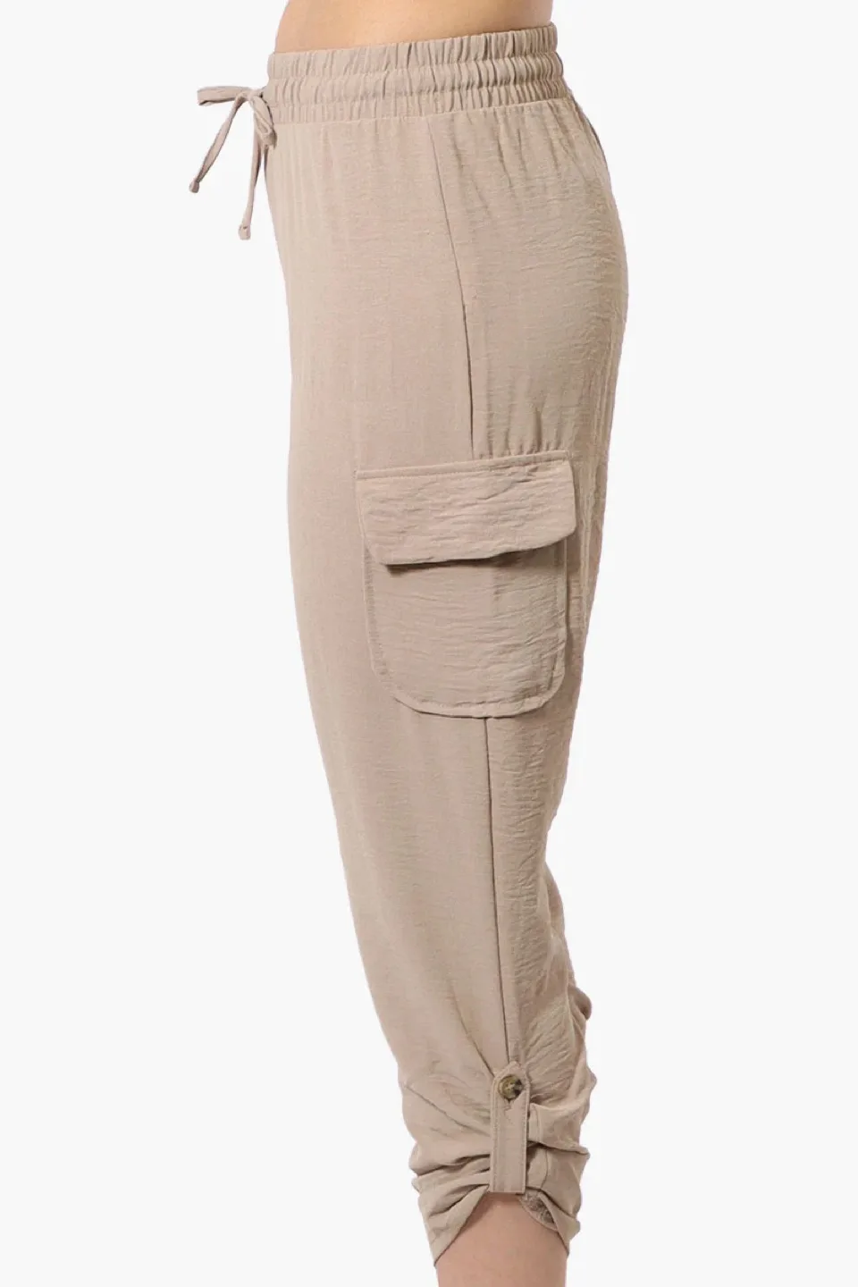 Untouched/New Women's Beige Cargo Capris image indicator(2)