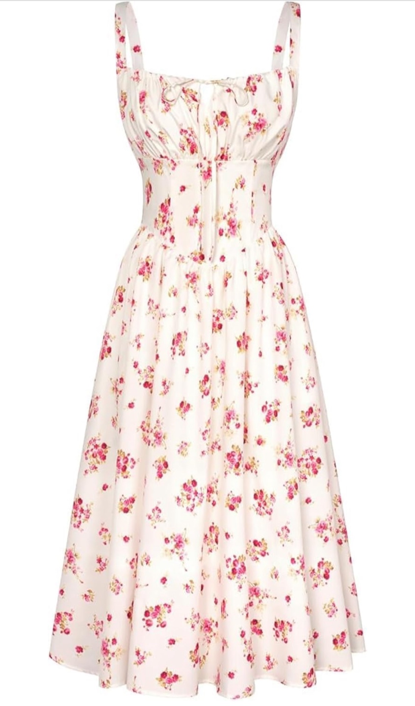 NEW! SCARLET DARKNESS Floral Corset Ruched Bust Cami Sundress