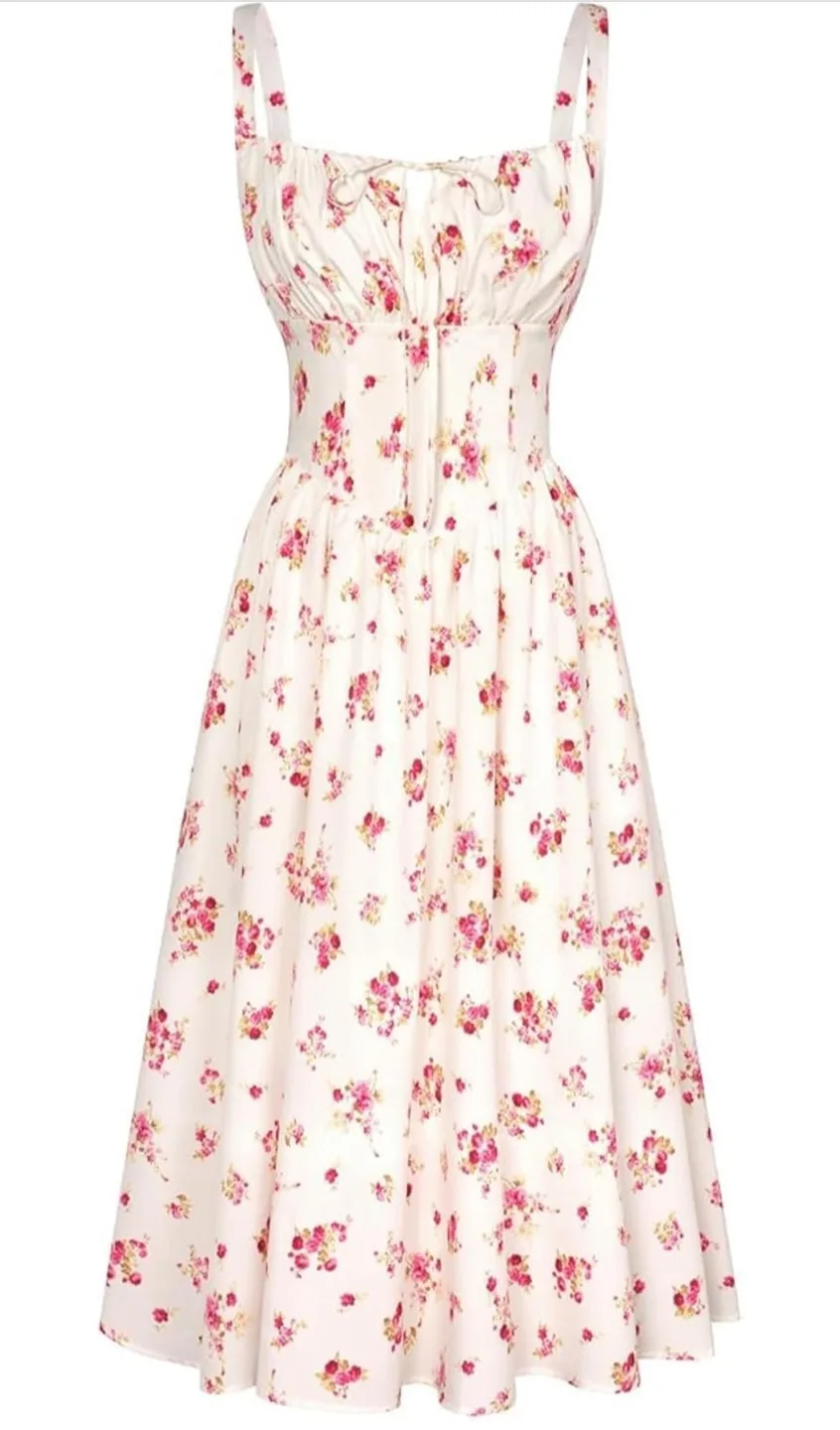 NEW! SCARLET DARKNESS Floral Corset Ruched Bust Cami Sundress thumbnail