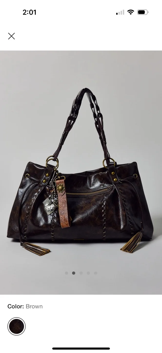 Silence+noise brown leather bag image indicator(2)