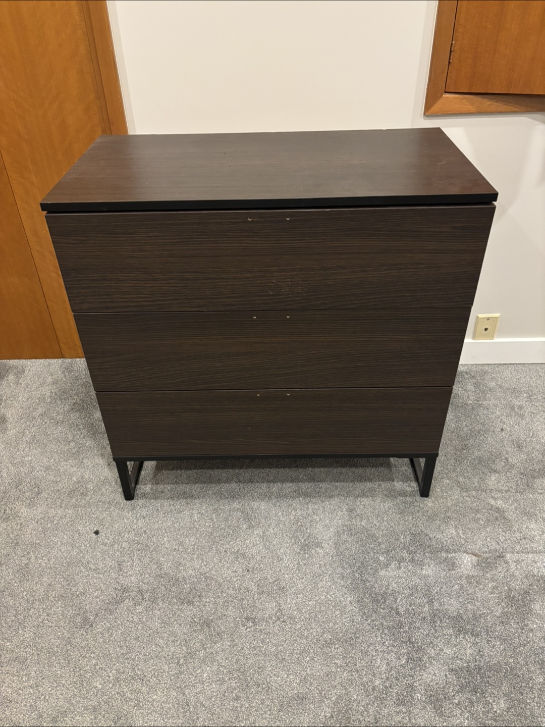 Dark Brown 3-Drawer Chest