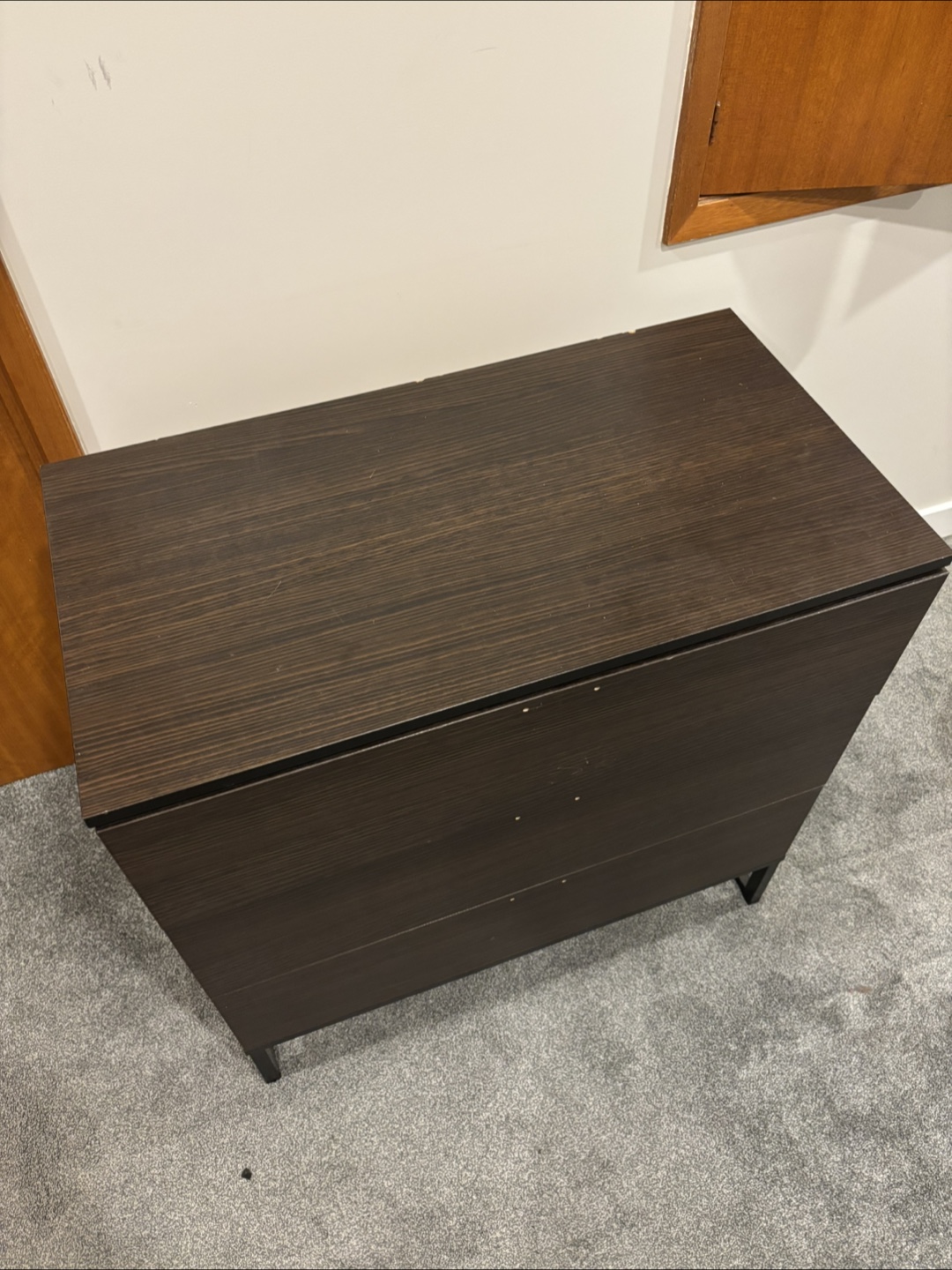 Dark Brown 3-Drawer Chest - photo 2