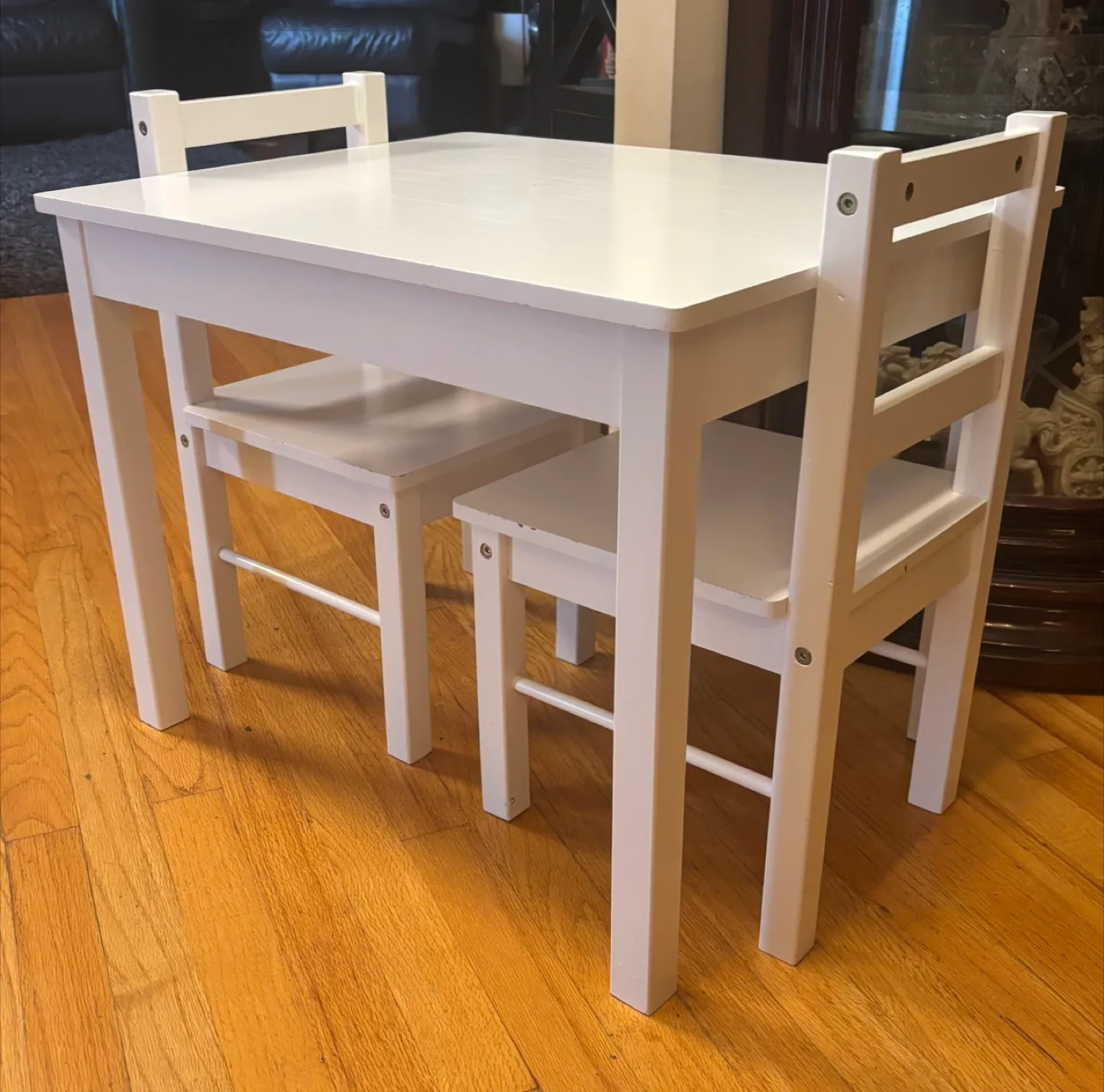 White Kids Table and Two Chairs Set🏒 thumbnail