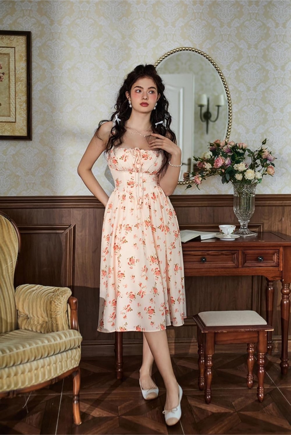 NEW! SCARLET DARKNESS Adorable Corset Ruched Bust Cami Sundress - photo 2