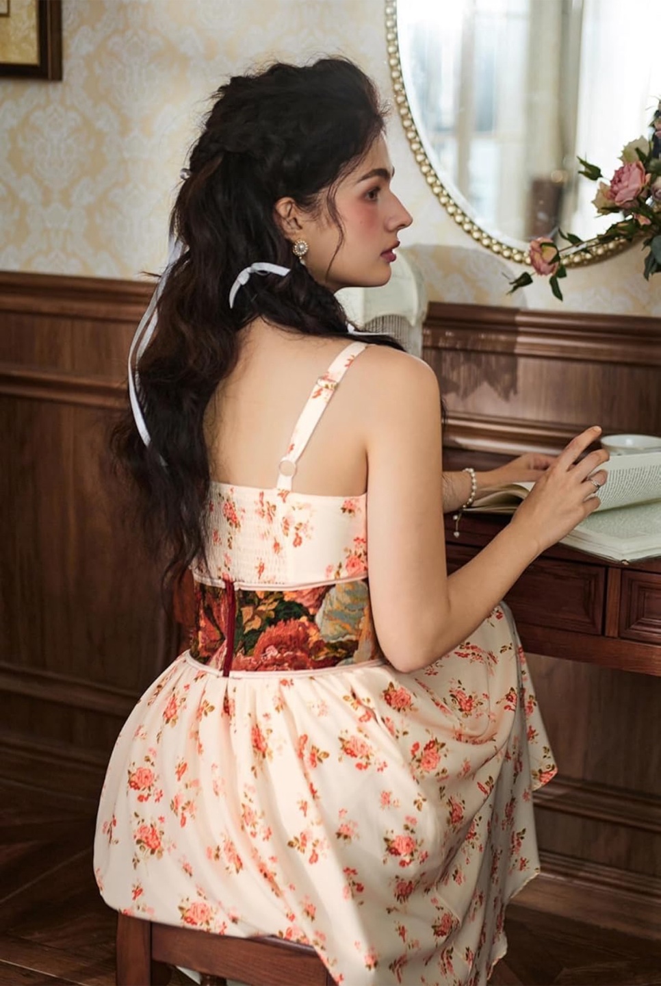 NEW! SCARLET DARKNESS Adorable Corset Ruched Bust Cami Sundress - photo 4