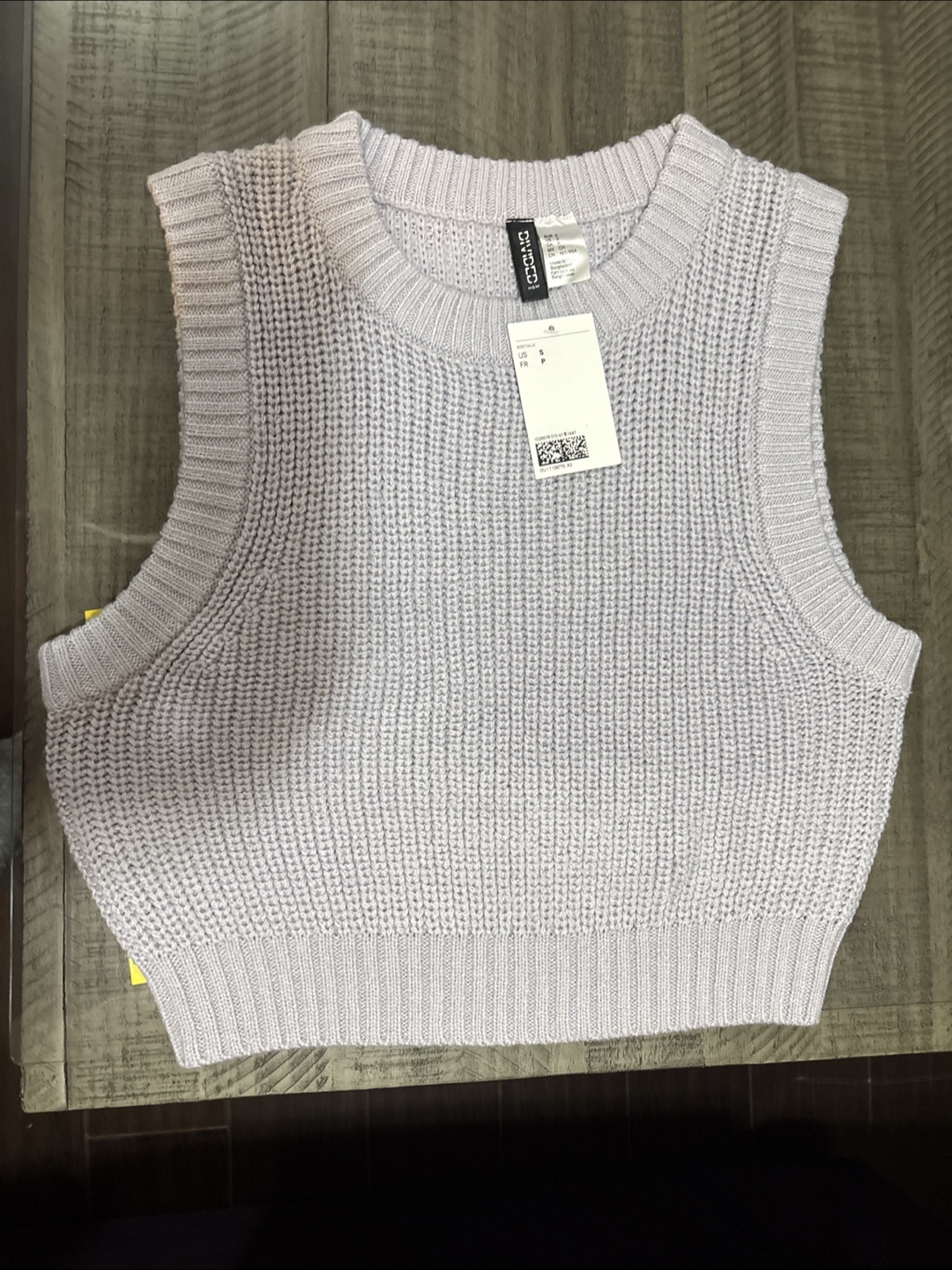 Women's Light Purple Sleeveless Knit Crop Top - Size Small