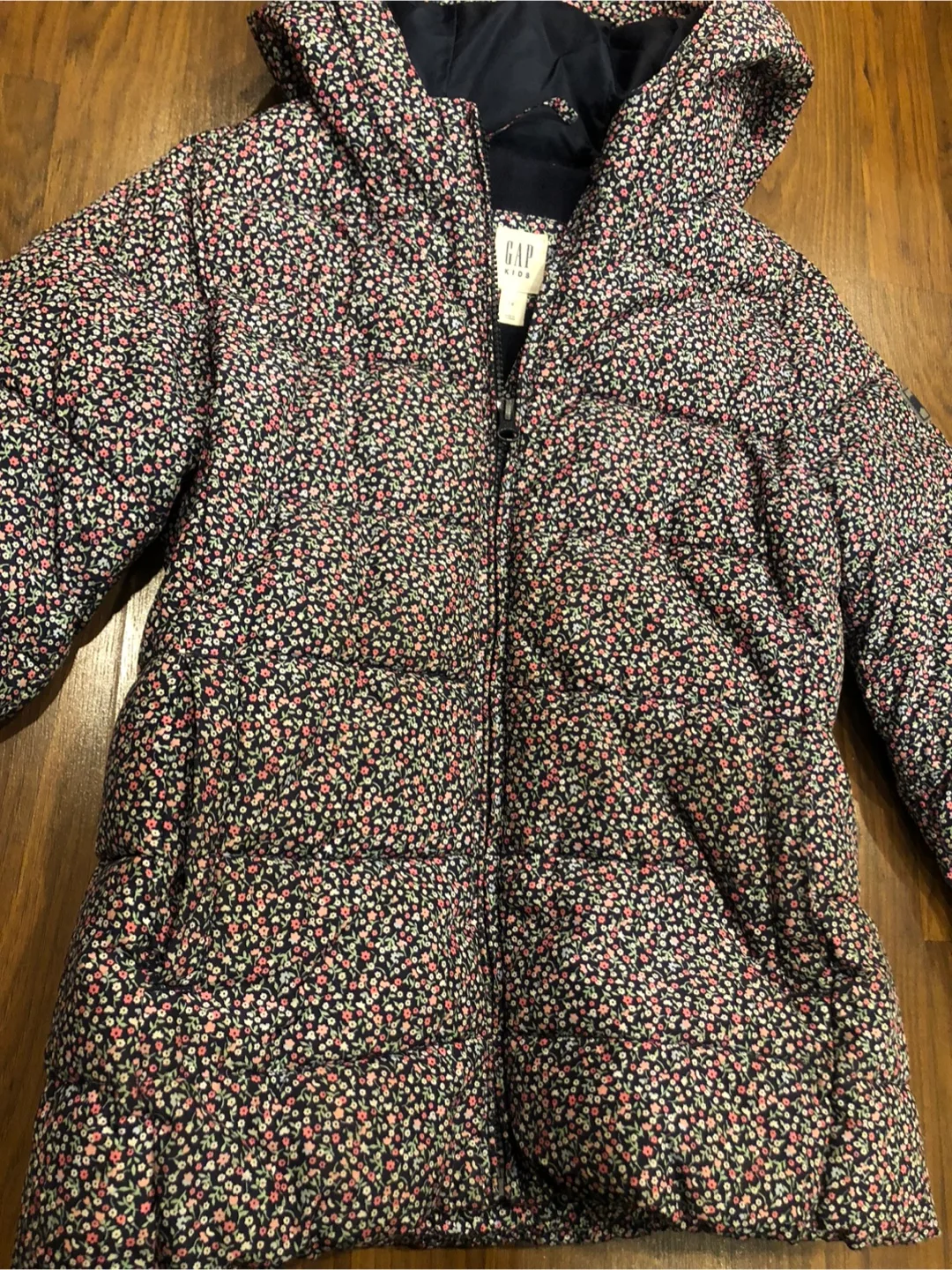 🏒Girls' Gap Kids Floral Puffer Jacket - Size L image indicator(2)
