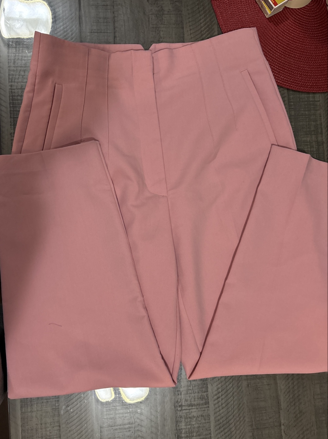 Zara Pink High-Waisted Trousers - Size Large