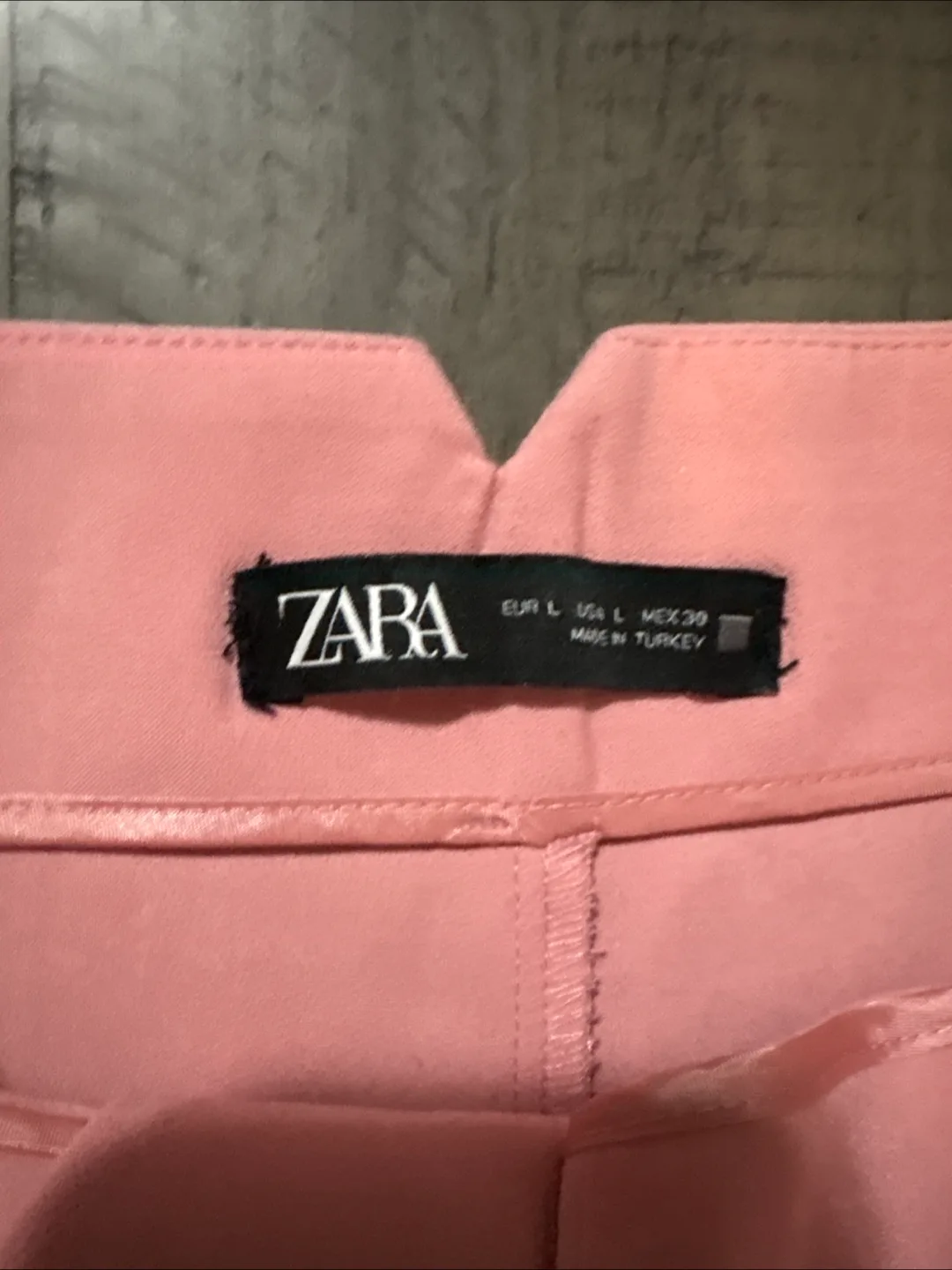 Zara Pink High-Waisted Trousers - Size Large image indicator(2)