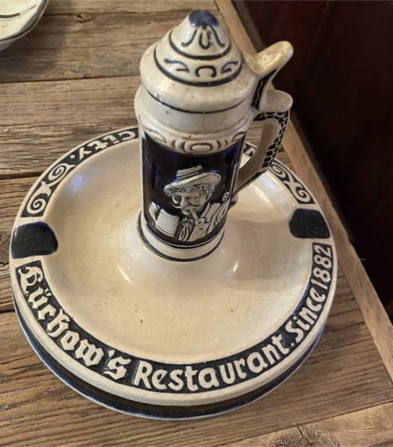 Luchow's German Restaurant original "beer stein" ashtray image indicator(3)