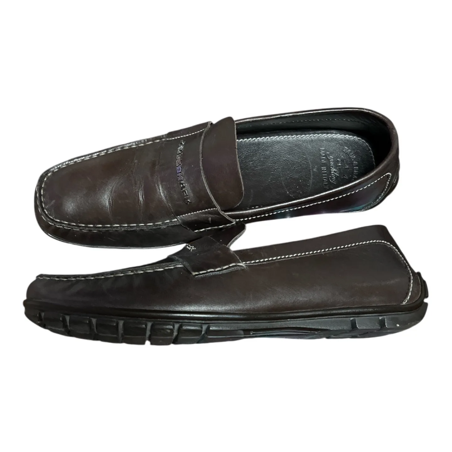 Paul Shark Men's Brown Leather Loafers - size 9 GUC image indicator(5)