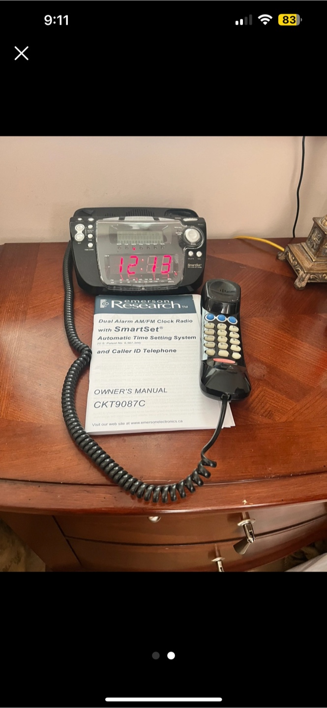 Emerson Dual Alarm Clock Radio with Caller ID Telephone - photo 2