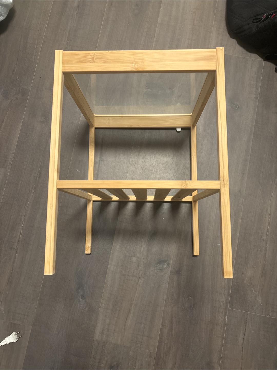 Bamboo Side Table with Glass Top - photo 2