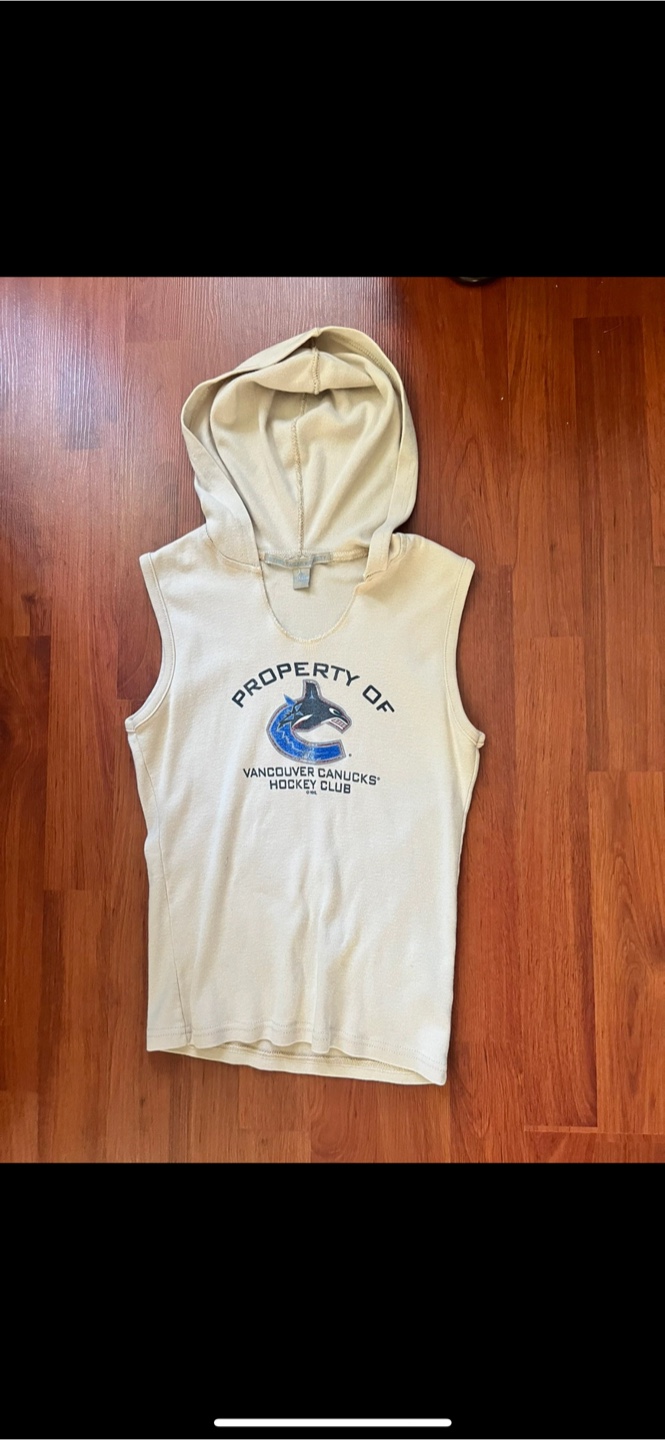 Ladies Vancouver Canucks sleeveless hoodie, size Small