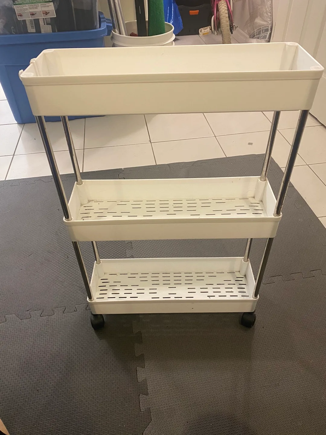 SONGMICS 3-Tier Rolling Cart - White