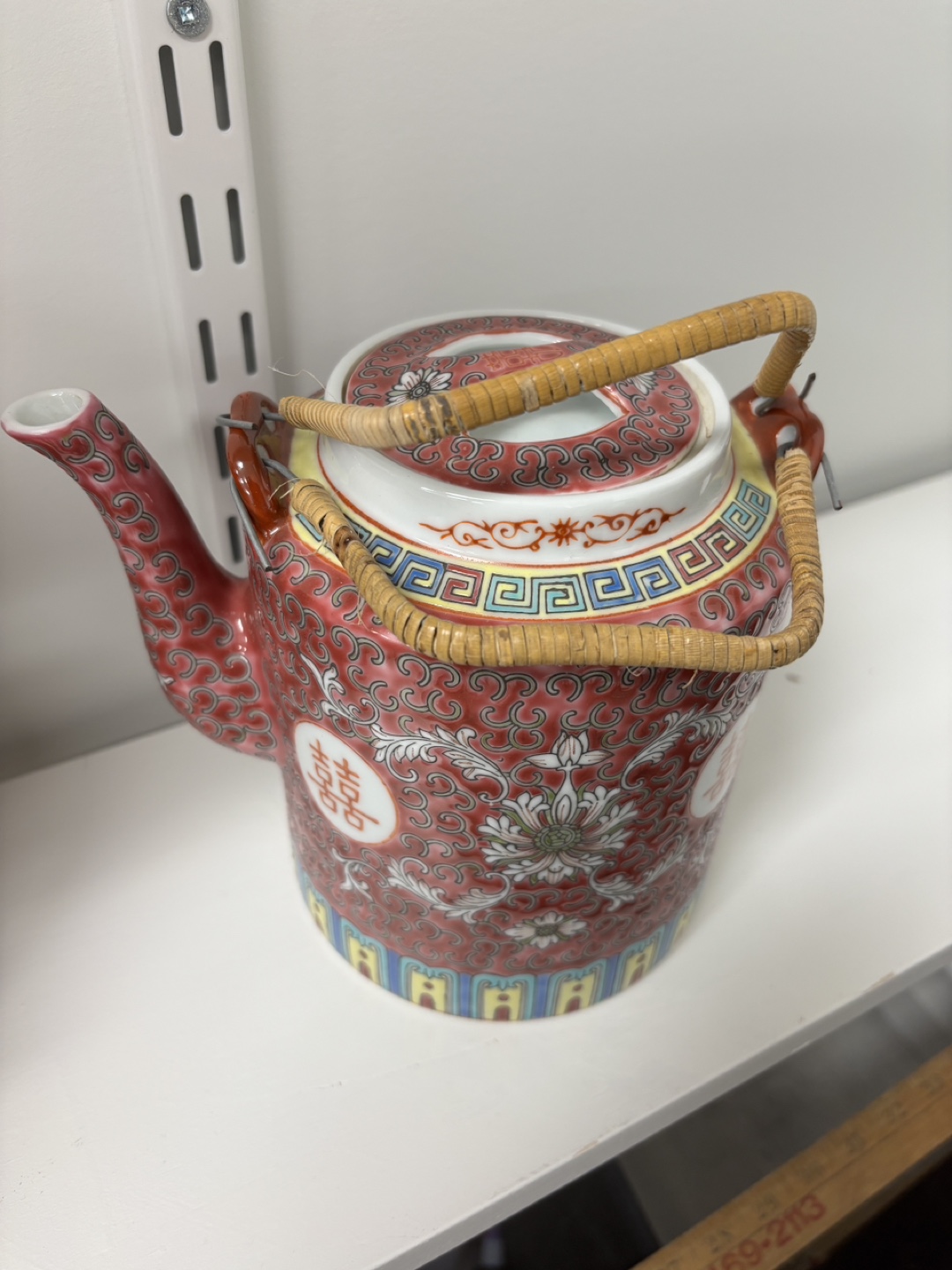 Vintage Chinese Teapot with Bamboo Handle - photo 3