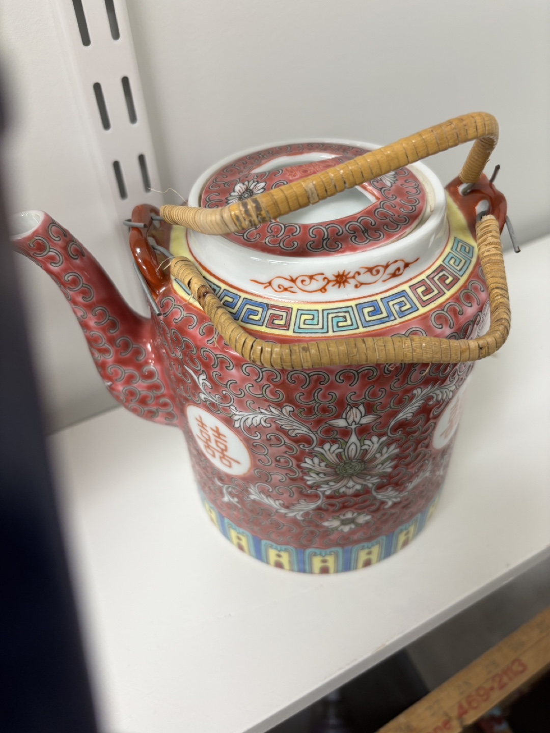 Vintage Chinese Teapot with Bamboo Handle - photo 2