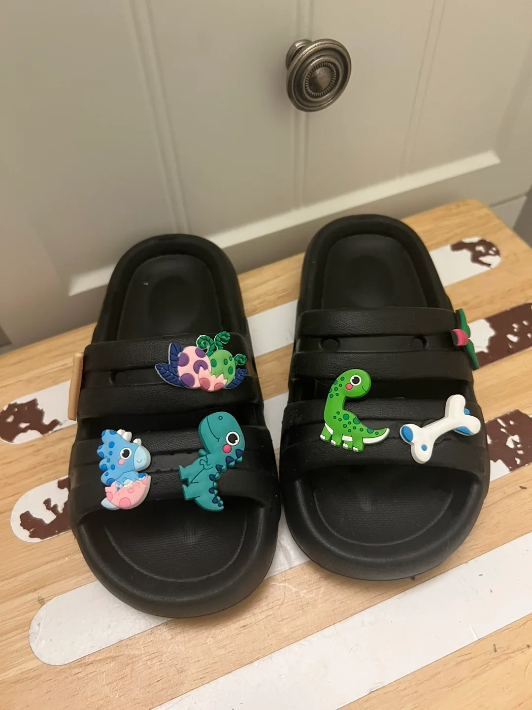 Kids' Dinosaur and Shark Design Slides - Two Pairs thumbnail
